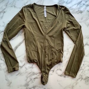 Free People Intimately Small Army Green Bodysuit Like New
